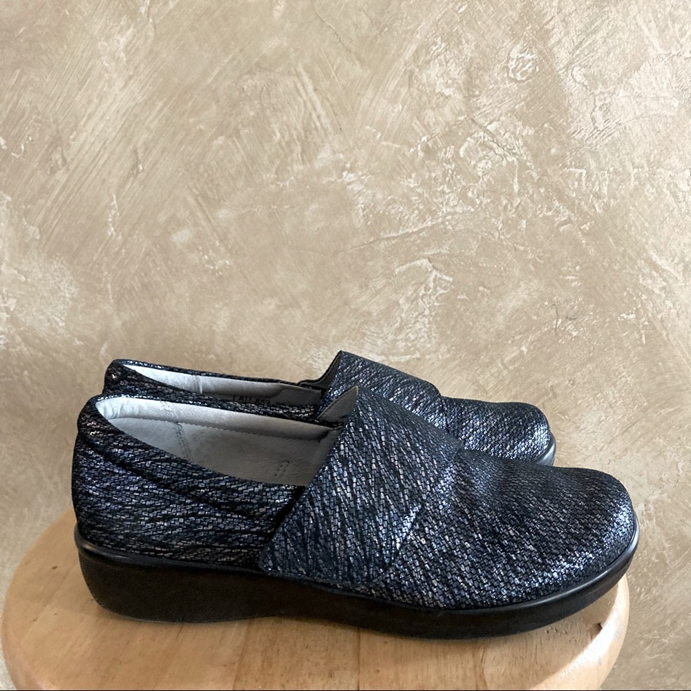 Alegria Leather Metallic Clogs
